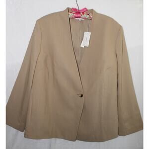 NWT Vince Collarless Blazer in Straw Color, Women's Size 18, Style# VE726391315